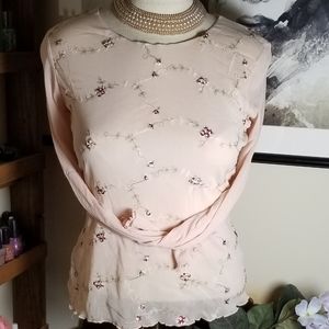 B.Moss Sheer Lined Blouse